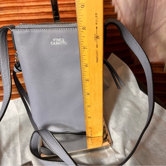 NWT Vince Camuto Genuine Leather Serenity Blue Crossbody Bag, zip closure, - Picture 5 of 17
